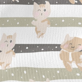 Playful Kitten Going To Work Stretch Jersey