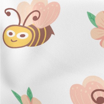 Big-eyed Bee Collecting Honey Lightweight Cotton Poplin