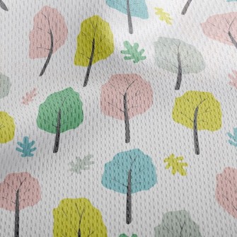 Colorful Trees With Fallen Lea Athletic Mesh Flat Back