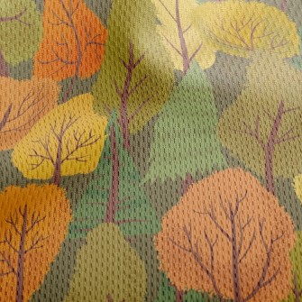 Autumn Woods Athletic Mesh Flat Back