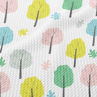 Colorful Trees With Fallen Lea Birdseye Piqué