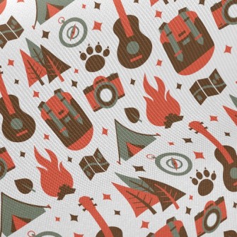 Camping Campfire Guitar Twill