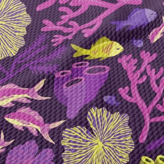 Fish And Coral Reef Birdseye Piqué