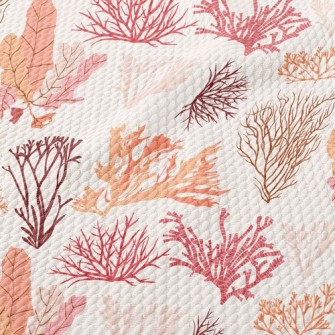 Beautiful Coral Seaweed Birdseye Piqué