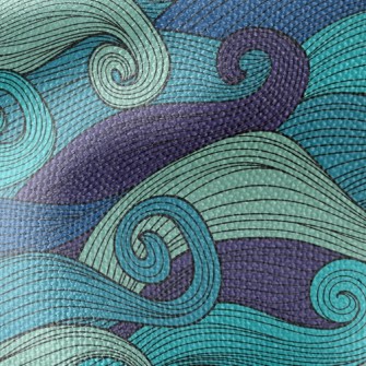 Classic Waves With Lines Waterproof Canvas
