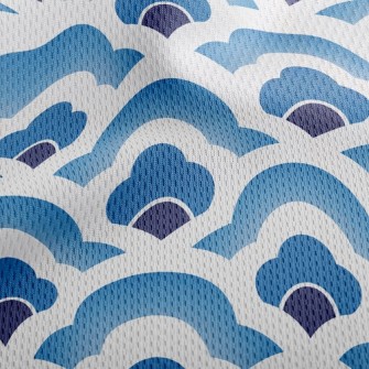 Chinese Style Waves Athletic Mesh Flat Back