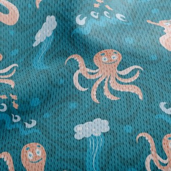 Octopus And Seahorse Athletic Mesh Flat Back