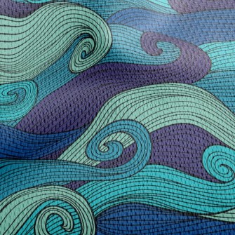 Classic Waves With Lines Athletic Mesh Flat Back