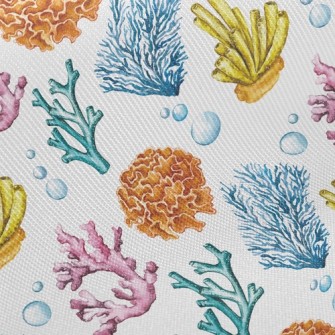 Coral And Bubbles Twill