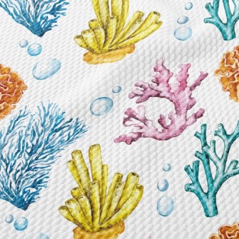 Coral And Bubbles Birdseye Piqué