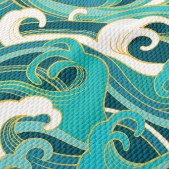 Fickle Waves Birdseye Piqué