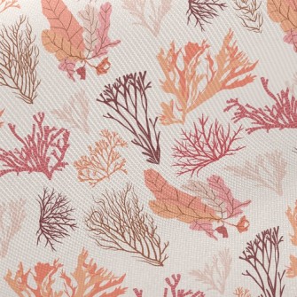 Beautiful Coral Seaweed Twill