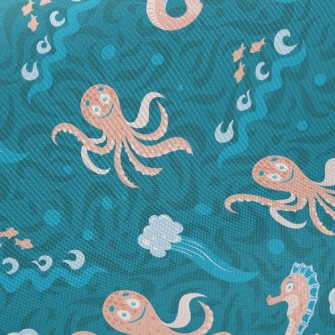 Octopus And Seahorse Twill