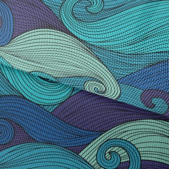 Classic Waves With Lines Waterproof Oxford