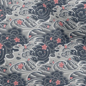 Sakura Waves Micro Fleece