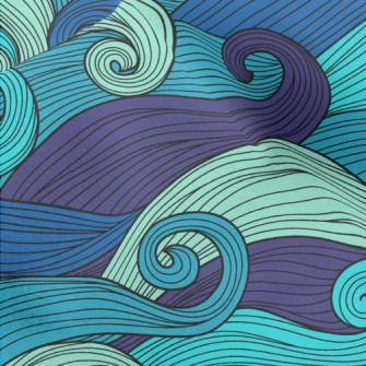 Classic Waves With Lines Micro Fleece