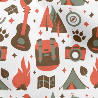 Camping Campfire Guitar Micro Fleece