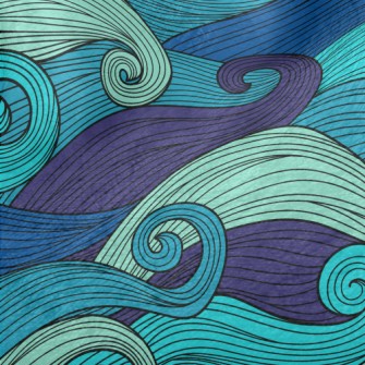 Classic Waves With Lines Minky