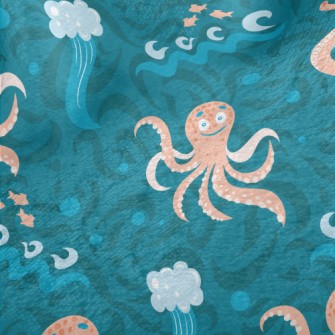 Octopus And Seahorse Minky