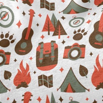 Camping Campfire Guitar Minky