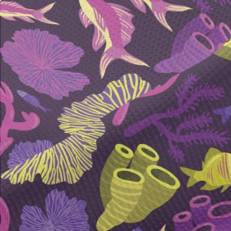 Fish And Coral Reef Piqué