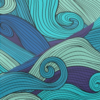 Classic Waves With Lines Piqué