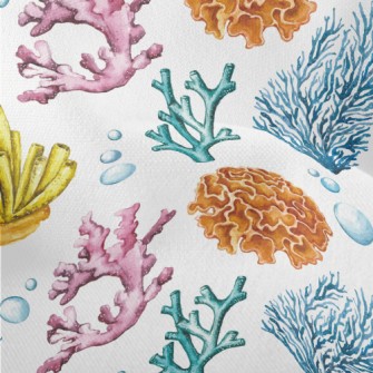 Coral And Bubbles Lightweight Performance Linen