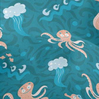 Octopus And Seahorse Lightweight Performance Linen
