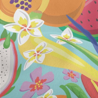 Papaya, Dragon Fruit, Orange Lightweight Performance Linen