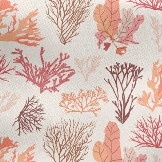 Beautiful Coral Seaweed Jersey Backed Fleece