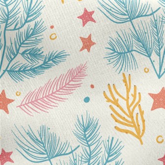 Colorful Starfish Seaweed Jersey Backed Fleece