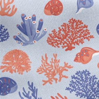Small Shell Coral Jersey Backed Fleece