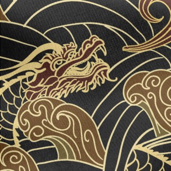 Dragon In Water Jersey Backed Fleece