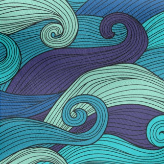 Classic Waves With Lines Jersey Backed Fleece
