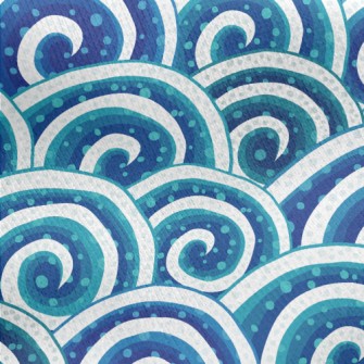 Swirling Waves Jersey Backed Fleece