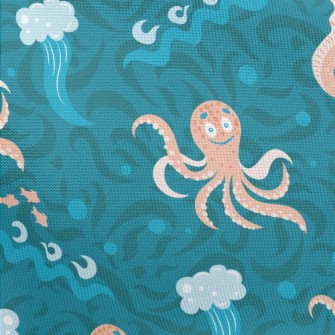 Octopus And Seahorse Pongee
