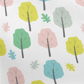 Colorful Trees With Fallen Lea Pongee