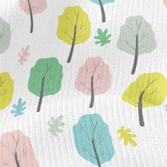 Colorful Trees With Fallen Lea Stretch Jersey