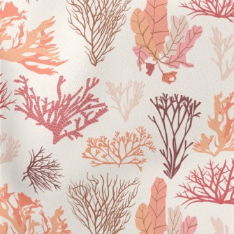 Beautiful Coral Seaweed Lightweight Cotton Poplin