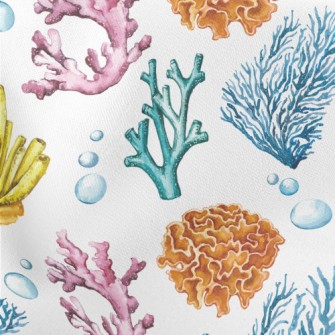 Coral And Bubbles Lightweight Cotton Poplin
