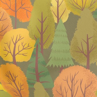 Autumn Woods Lightweight Cotton Poplin