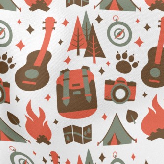 Camping Campfire Guitar Lightweight Cotton Poplin