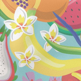 Papaya, Dragon Fruit, Orange Lightweight Cotton Poplin