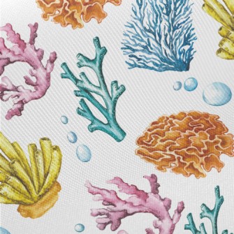 Coral And Bubbles Midweight Cotton Poplin