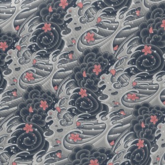 Sakura Waves Midweight Cotton Poplin