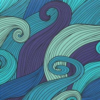 Classic Waves With Lines Midweight Cotton Poplin