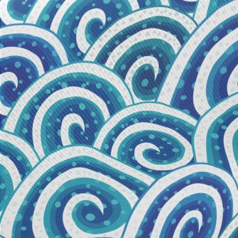 Swirling Waves Midweight Cotton Poplin