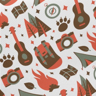 Camping Campfire Guitar Midweight Cotton Poplin