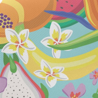 Papaya, Dragon Fruit, Orange Midweight Cotton Poplin