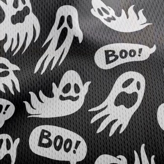 Horror Expression Ghost Athletic Mesh Flat Back